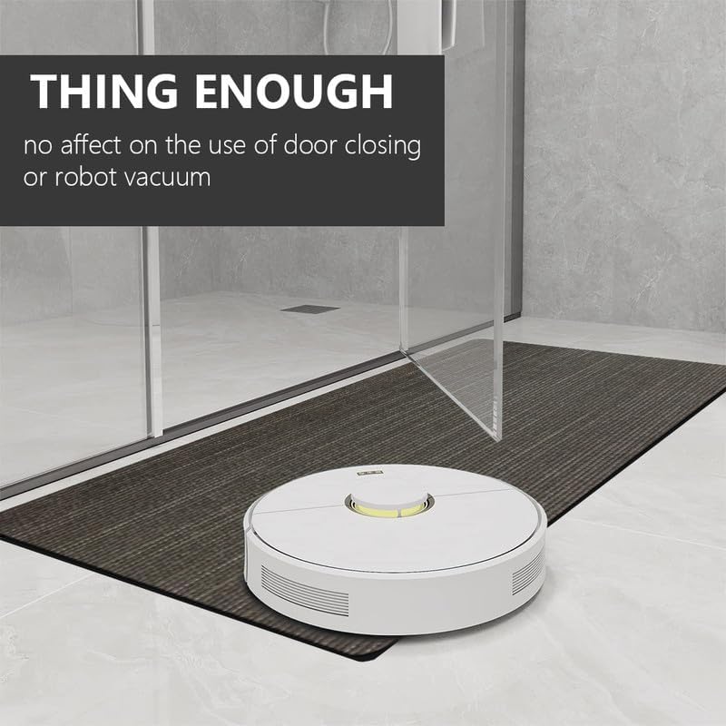 Bath Mat Rug, Quick Dry Super Absorbent Bathroom Mat, Non Slip Stain Resistant Bathroom Floor Mat Washable Ultra Thin Bathmat Fit Under Door for Shower Room, Dark Gray Stripe, 3ft x 5ft