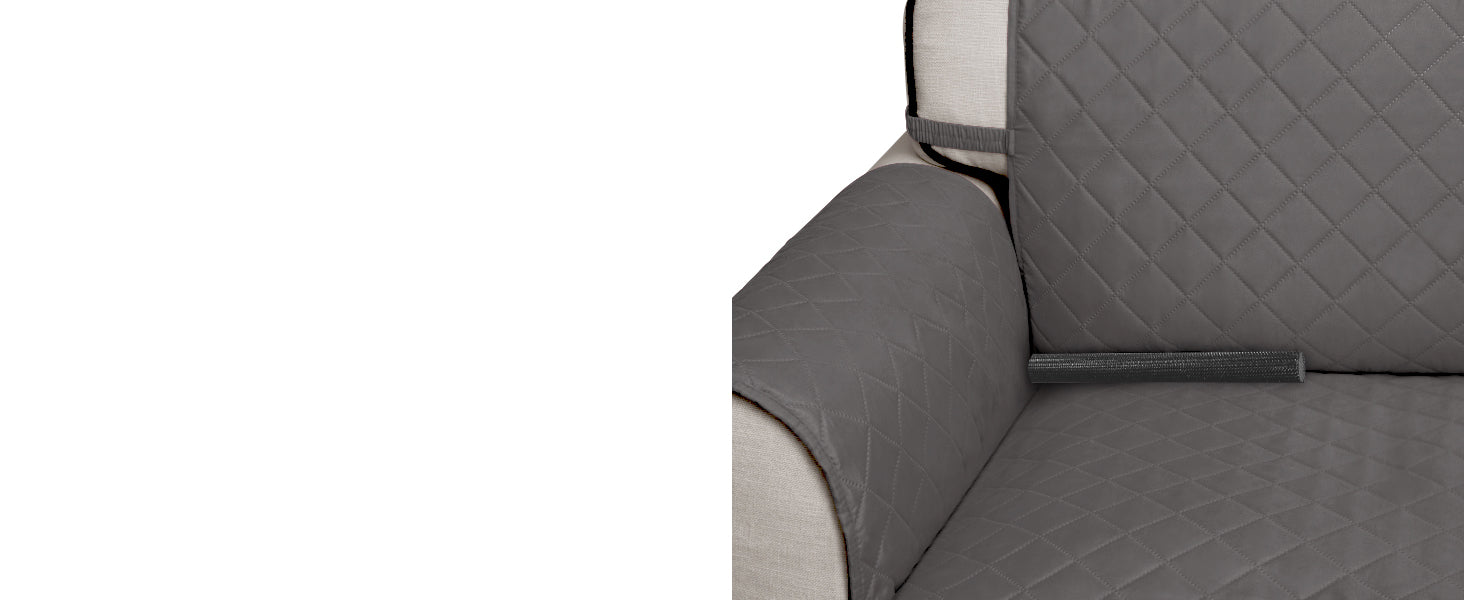 Easy-Going Reversible Couch Cover for 3 Cushion Couch Sofa Cover for Dogs Water Resistant Furniture Protector Cover with Foam Sticks Elastic Straps for Pet Cat (Sofa, Gray/Light Gray)