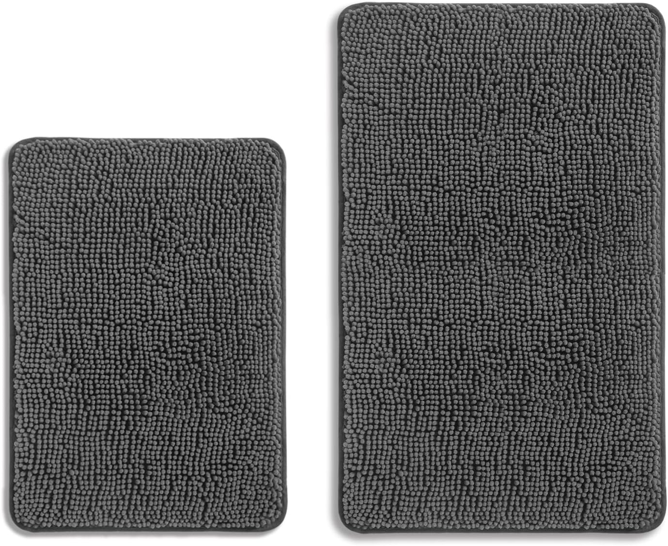 Bathroom Rugs 36 x 60 Inch – Extra Large Bath Mat | Absorbent and Washable Thick Chenille Bath Rugs Non-Slip Runner Rug for Bathroom, Shower, Tub(Gray)